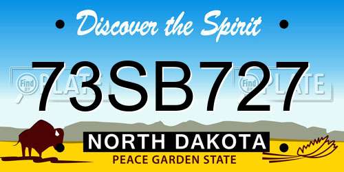 73SB727 North Dakota License Plate