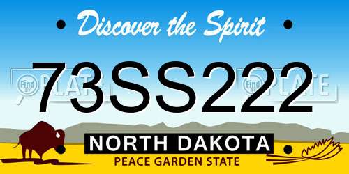 73SS222 North Dakota License Plate
