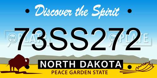 73SS272 North Dakota License Plate
