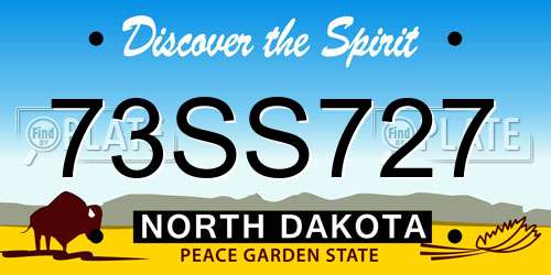 73SS727 North Dakota License Plate