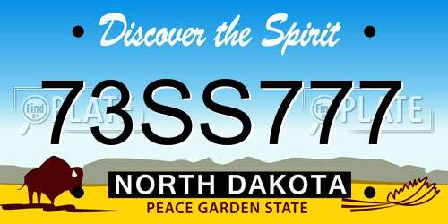 73SS777 North Dakota License Plate