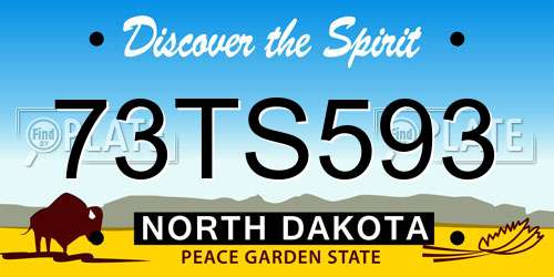 73TS593 North Dakota License Plate