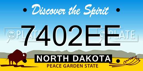 7402EE North Dakota License Plate