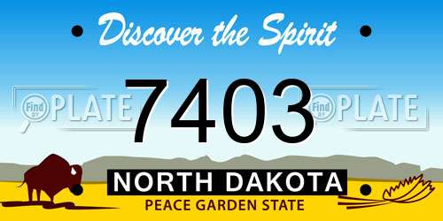 7403 North Dakota License Plate