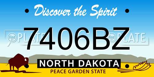 7406BZ North Dakota License Plate