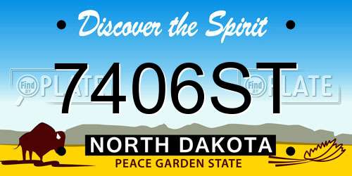 7406ST North Dakota License Plate