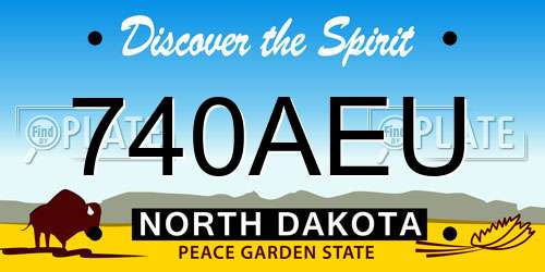 740AEU North Dakota License Plate