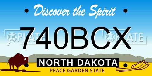740BCX North Dakota License Plate
