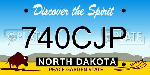 740CJP North Dakota License Plate