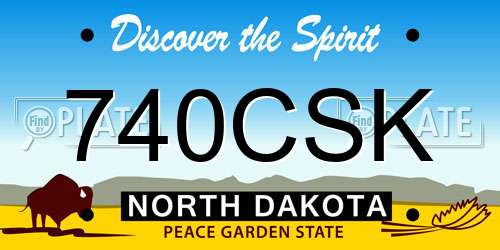 740CSK North Dakota License Plate