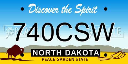740CSW North Dakota License Plate