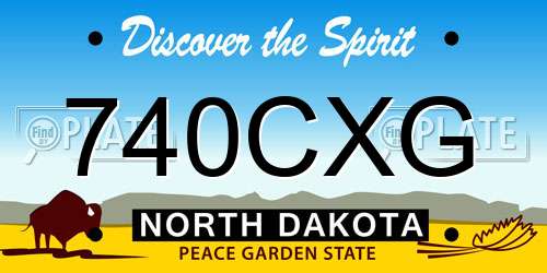 740CXG North Dakota License Plate