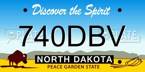 740DBV North Dakota License Plate