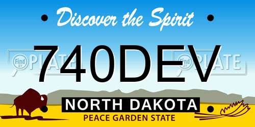 740DEV North Dakota License Plate