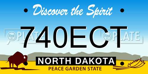 740ECT North Dakota License Plate