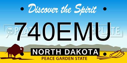 740EMU North Dakota License Plate