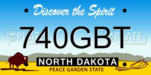 740GBT North Dakota License Plate