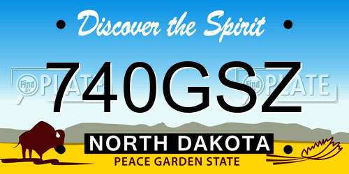 740GSZ North Dakota License Plate