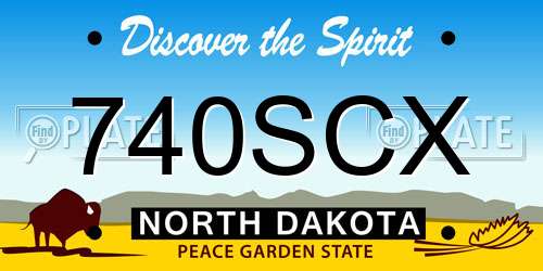 740SCX North Dakota License Plate