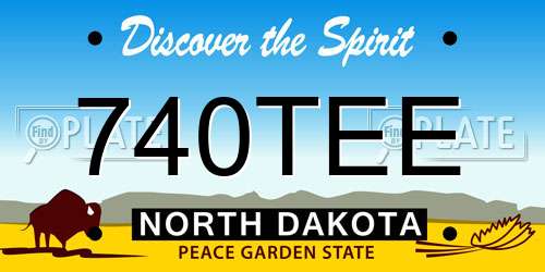 740TEE North Dakota License Plate