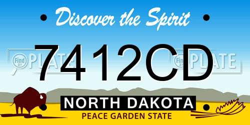 7412CD North Dakota License Plate