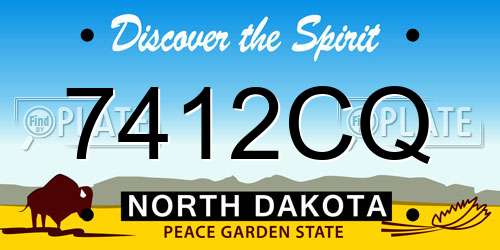 7412CQ North Dakota License Plate