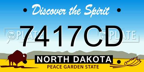 7417CD North Dakota License Plate