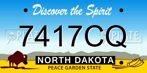7417CQ North Dakota License Plate