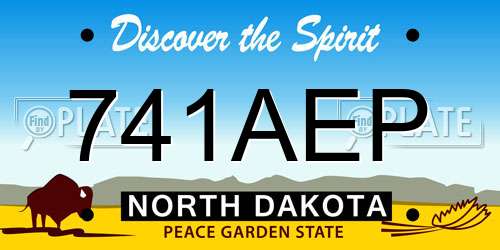 741AEP North Dakota License Plate