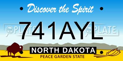 741AYL North Dakota License Plate