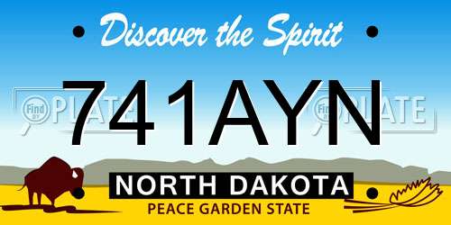 741AYN North Dakota License Plate