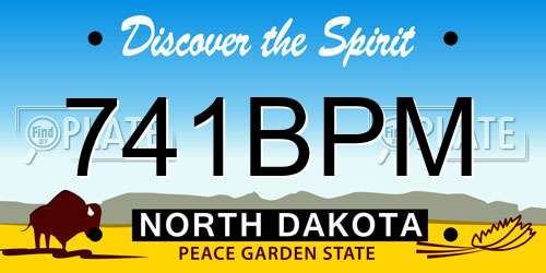 741BPM North Dakota License Plate