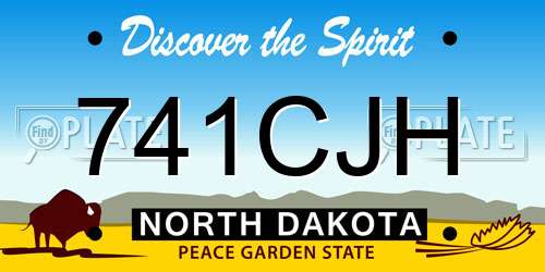 741CJH North Dakota License Plate