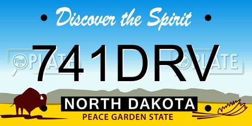 741DRV North Dakota License Plate