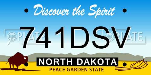 741DSV North Dakota License Plate