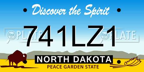 741LZ1 North Dakota License Plate