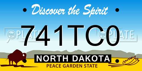 741TC0 North Dakota License Plate