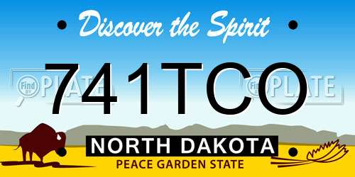 741TCO North Dakota License Plate