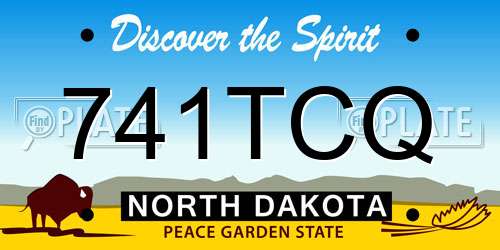 741TCQ North Dakota License Plate