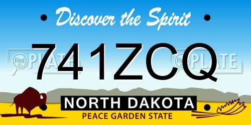 741ZCQ North Dakota License Plate