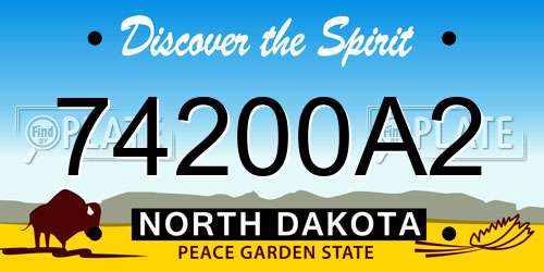 74200A2 North Dakota License Plate