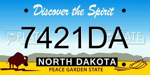 7421DA North Dakota License Plate