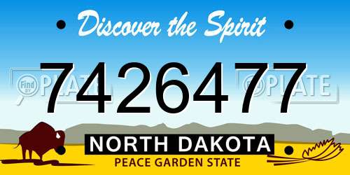 7426477 North Dakota License Plate