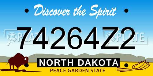 74264Z2 North Dakota License Plate