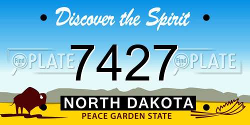 7427 North Dakota License Plate