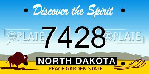 7428 North Dakota License Plate