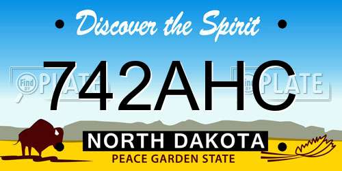 742AHC North Dakota License Plate