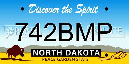 742BMP North Dakota License Plate