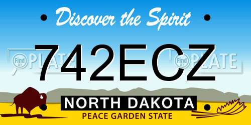 742ECZ North Dakota License Plate