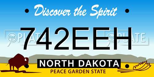 742EEH North Dakota License Plate